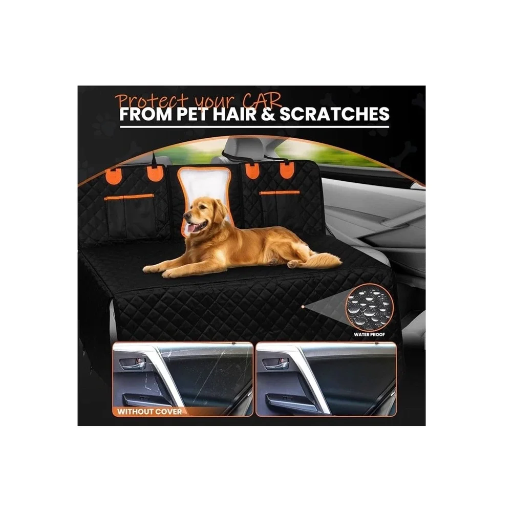 XWIDE Journey Joy Hard Bottom Dog Car Seat Cover Backseat Extender Waterproof